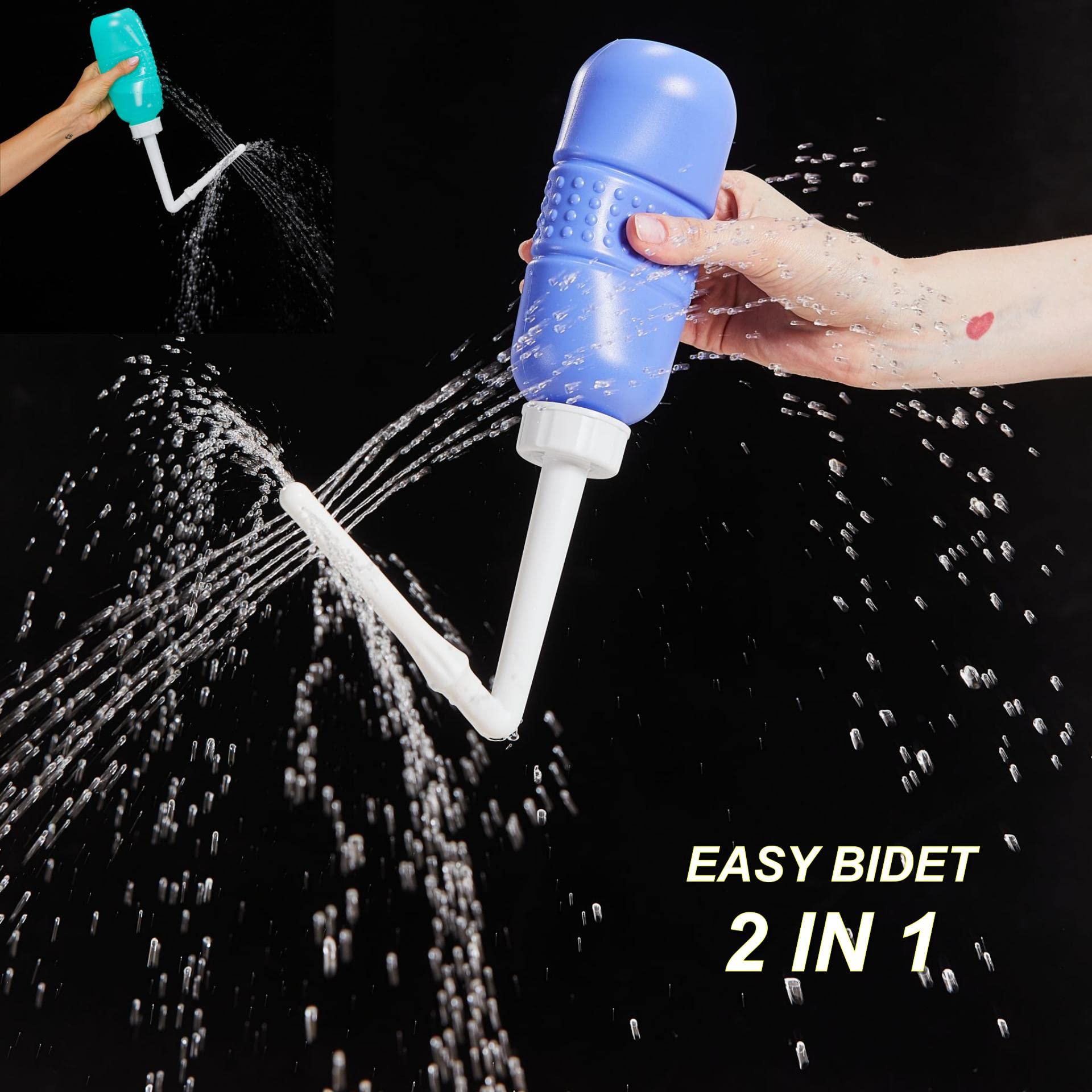 2PCS Vaginal irrigation Intimate Wash for Women,Portable Bidet Travel Bidets,Peri Bottle